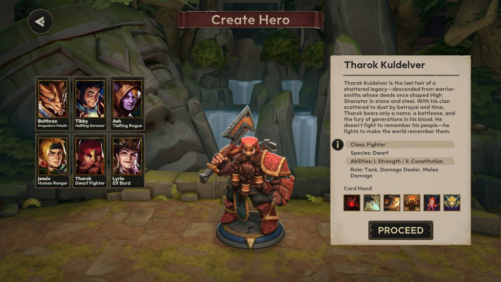 Turn-based combat scene in Demeo x D&D: Battlemarked showing rogue, wizard and paladin against goblins in a dungeon