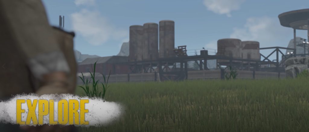 VR survival player gathering resources