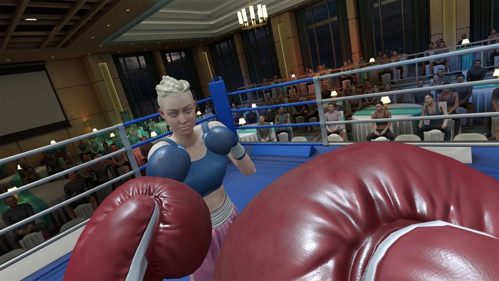 Close-up of punch impact during an online PvP bout in The Thrill of the Fight 2 VR