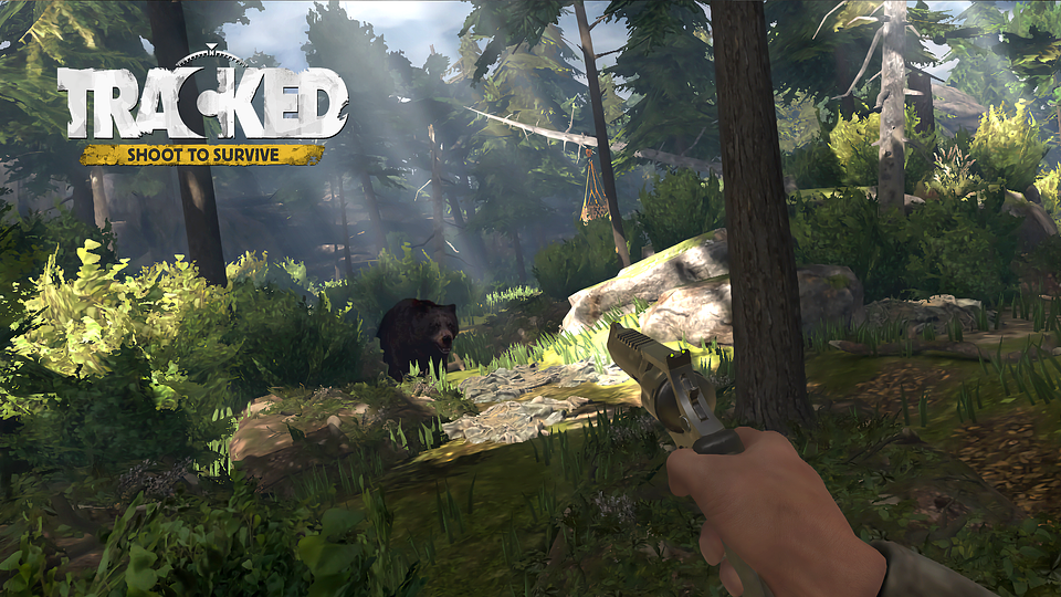 Headlamp glows in dark cave as VR player navigates wilderness environment in Meta Quest game