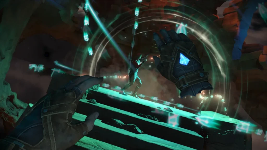 In-game view of stealthy arrow shot in Thief VR: Legacy of Shadow