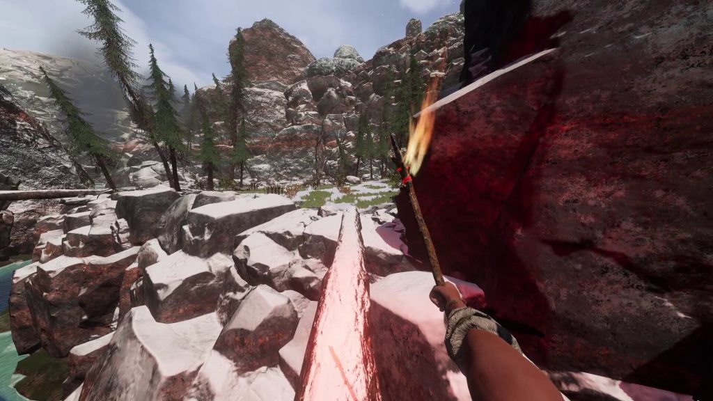Four players in co-op mode exploring a dynamic Neolithic Dawn environment in VR.