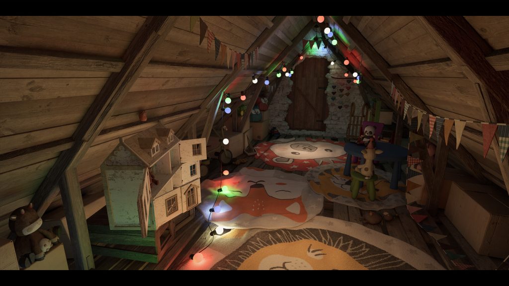 Narrative exploration sequence in The Riese Project — atmospheric corridors and hidden clues.