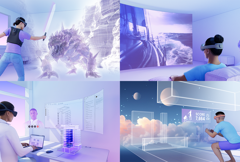 Illustration comparing first-party Meta VR headsets with potential third-party designs on a virtual display.